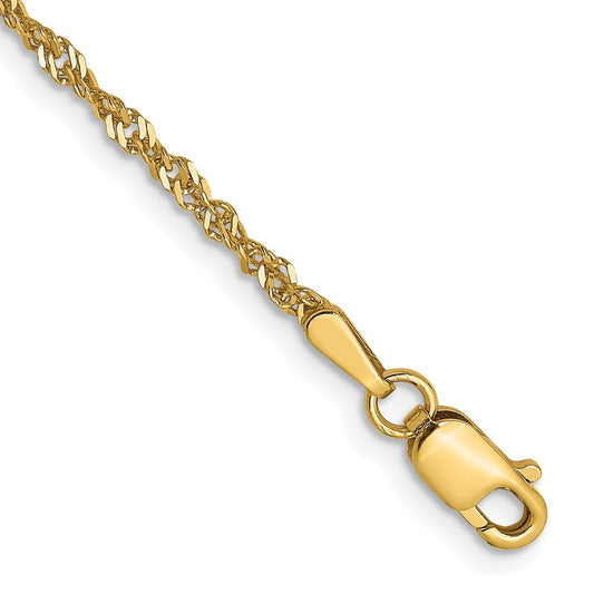 14K Yellow Gold 1.6mm Singapore Chain