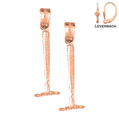 14K or 18K Gold 3D Rake Earrings