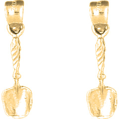 Yellow Gold-plated Silver 24mm Shovel Earrings