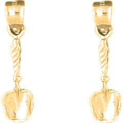 14K or 18K Gold 24mm Shovel Earrings