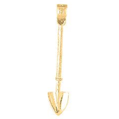 14K or 18K Gold 3D Shovel Pendant