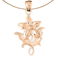 14K or 18K Gold 5 Petal Bluet Flower Pendant