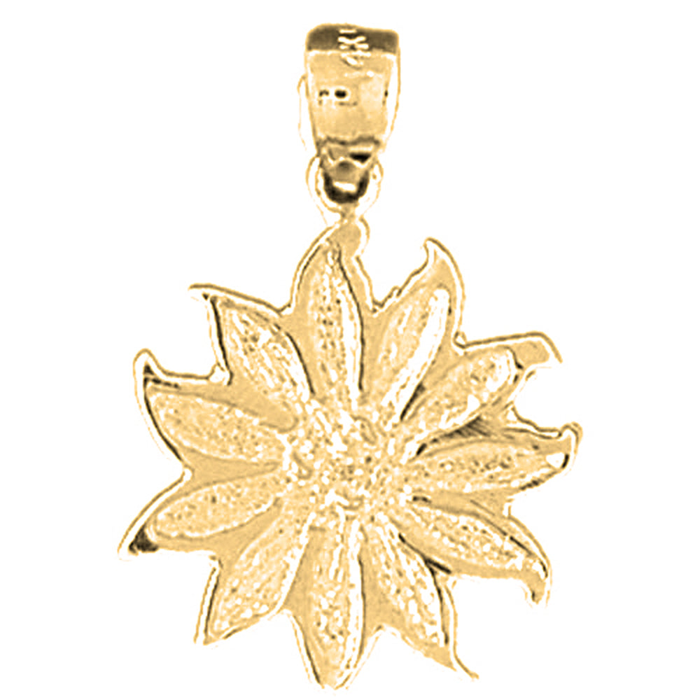 14K or 18K Gold 11 Petal Flower Pendant