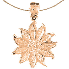 14K or 18K Gold 11 Petal Flower Pendant