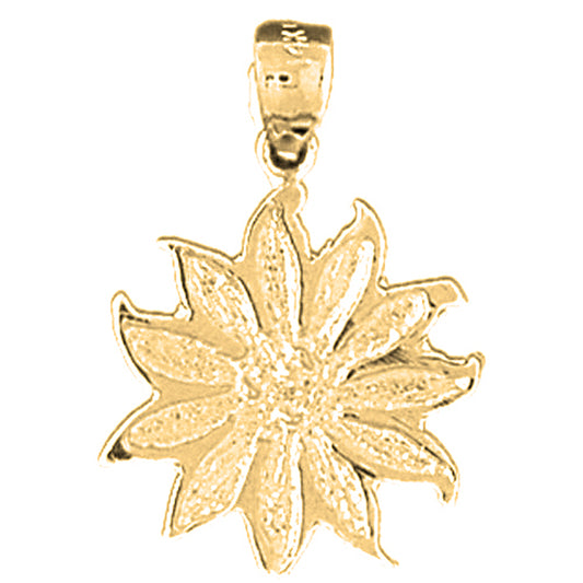 14K or 18K Gold 11 Petal Flower Pendant