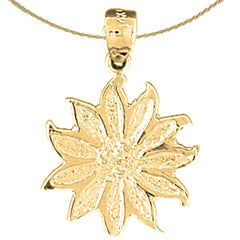 14K or 18K Gold 11 Petal Flower Pendant