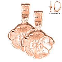 14K or 18K Gold Flower Earrings