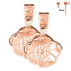 14K or 18K Gold Flower Earrings