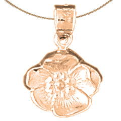 14K or 18K Gold Flower Pendant