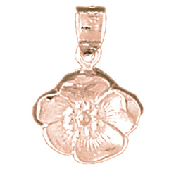 14K or 18K Gold Flower Pendant