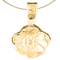 Colgante de Flor de Oro de 14K o 18K