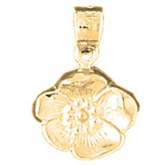 14K or 18K Gold Flower Pendant