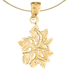 Colgante de Flor de Oro de 14K o 18K