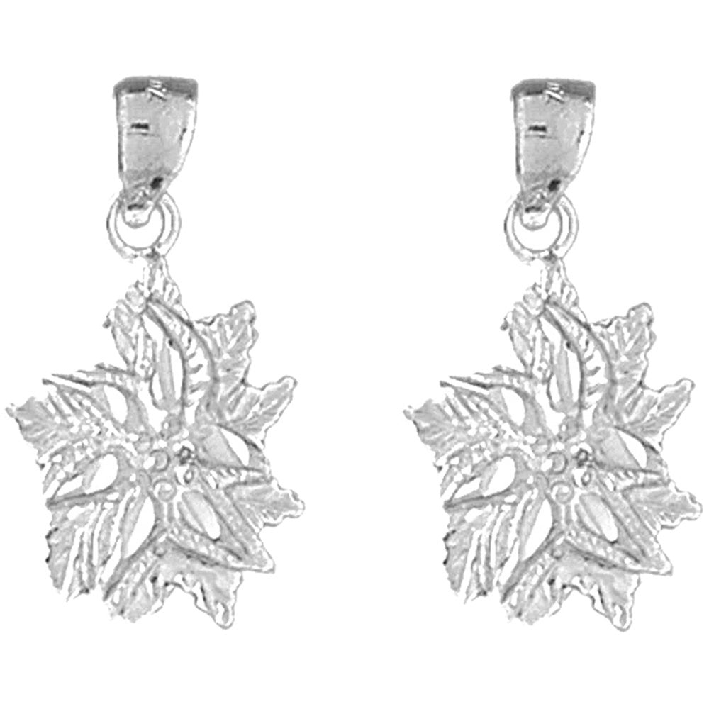 Sterling Silver 25mm Flower Earrings