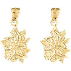 Yellow Gold-plated Silver 25mm Flower Earrings
