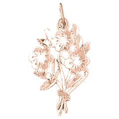 14K or 18K Gold Bouquet Flower Pendant