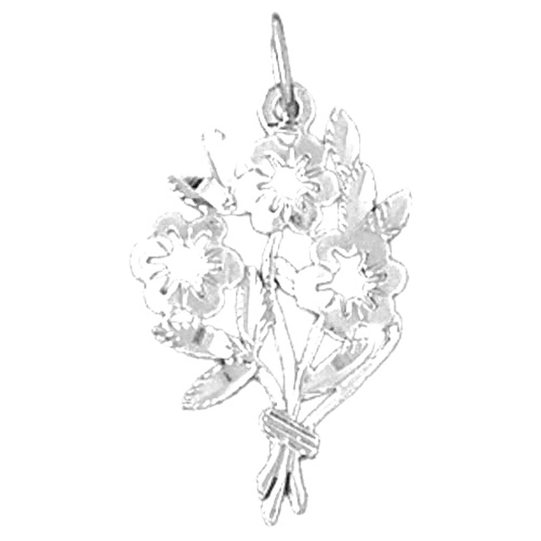 14K or 18K Gold Bouquet Flower Pendant