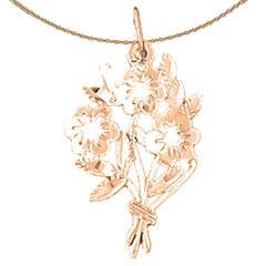 14K or 18K Gold Bouquet Flower Pendant