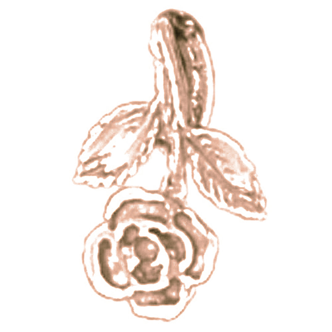 14K or 18K Gold Rose Flower Pendant