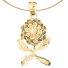 Colgante de flor rosa de oro de 10K, 14K o 18K