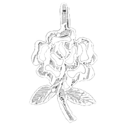 14K or 18K Gold Rose Flower Pendant