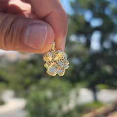 10K, 14K or 18K Gold Rose Flower Pendant