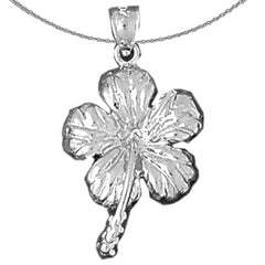 10K, 14K or 18K Gold Hibiscus Flower Pendant