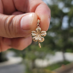 14K or 18K Gold Hibiscus Flower Pendant