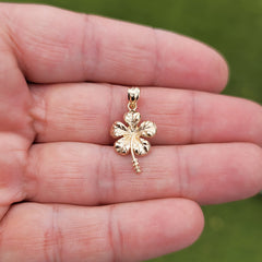 14K or 18K Gold Hibiscus Flower Pendant