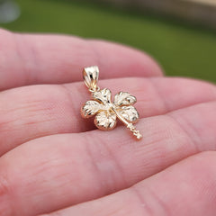 14K or 18K Gold Hibiscus Flower Pendant