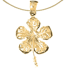 14K or 18K Gold Hibiscus Flower Pendant