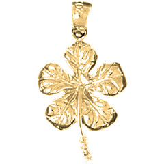 14K or 18K Gold Hibiscus Flower Pendant