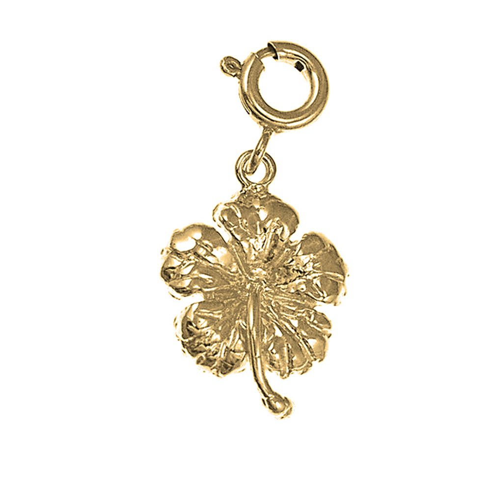 14K or 18K Gold Hibiscus Flower Pendant