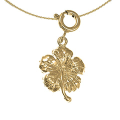 14K or 18K Gold Hibiscus Flower Pendant