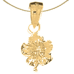 14K or 18K Gold Hibiscus Flower Pendant