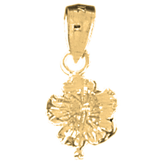 14K or 18K Gold Hibiscus Flower Pendant