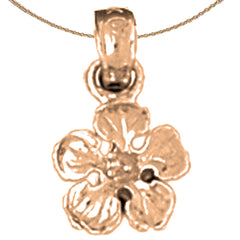 14K or 18K Gold Five Pedal Buttercup Flower Pendant