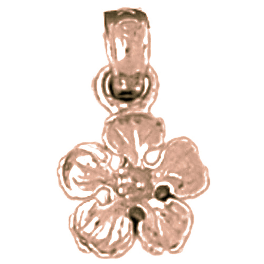 14K or 18K Gold Five Pedal Buttercup Flower Pendant