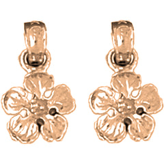 14K or 18K Gold 14mm Five Pedal Buttercup Flower Earrings