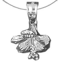 14K or 18K Gold 3D Hibiscus Flower Pendant