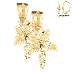 14K oder 18K Gold 20mm 3D Hibiskusblüten Ohrringe