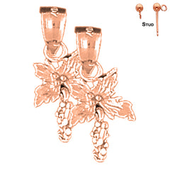 14K or 18K Gold 3D Hibiscus Flower Earrings