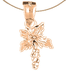 14K or 18K Gold 3D Hibiscus Flower Pendant