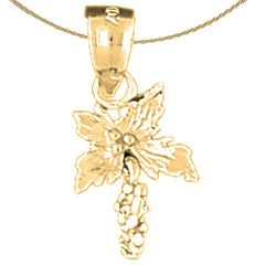 Colgante de flor de hibisco 3D de oro de 14 quilates o 18 quilates