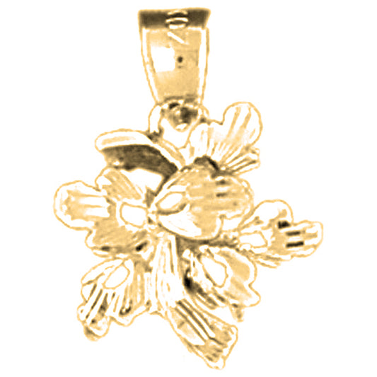 14K or 18K Gold Flower Pendant