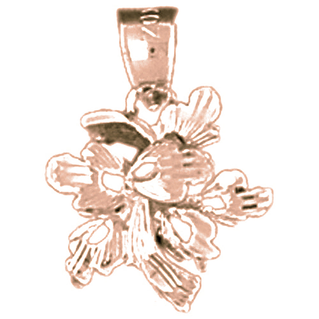 14K or 18K Gold Flower Pendant