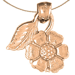 Gänseblümchen-Blumenanhänger aus 10 Karat, 14 Karat oder 18 Karat Gold