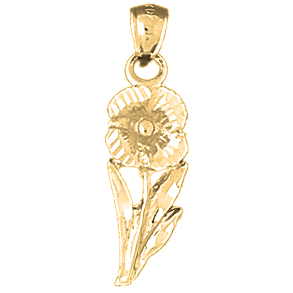 14K or 18K Gold Flower Pendant