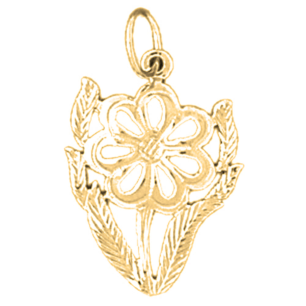 14K or 18K Gold Flower Pendant