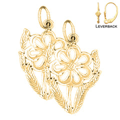 14K or 18K Gold Flower Earrings